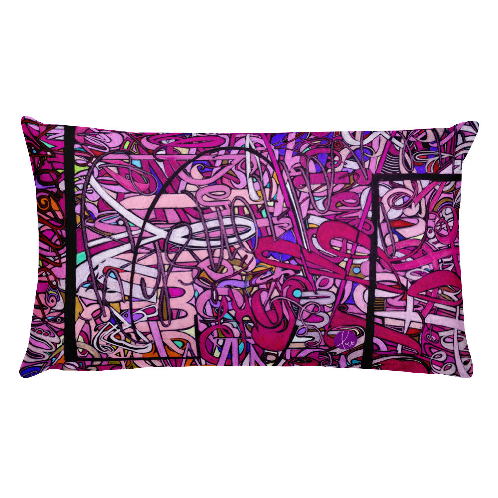 LOVE: IN PINK Rectangle Accent Throw Pillow